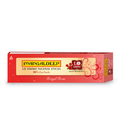Mangaldeep Lo Smoke Incense Sticks - Royal Rose  - 50pcs